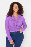 Große Größen in Bluse - Lila - Relaxed Fit