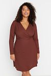 Große Größen in Kleid - Braun - Skater