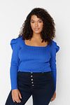 Große Größen in Bluse - Dunkelblau - Slim Fit