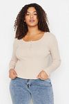 Große Größen in Bluse - Beige - Regular Fit