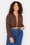 Plus Size Blouse - Brown - Regular fit