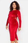 Plus Size Dress - Red - Shift