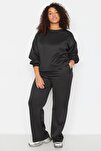 Plus Size Sweatsuit Set - Black - Oversize