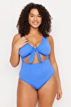 Plus Size Swimsuit - Navy blue - Plain