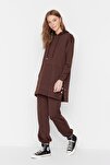 Sweatsuit Set - Brown - Relaxed fit