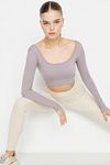 Bluse - Lila - Figurbetont