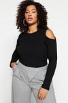 Plus Size Blouse - Black - Fitted