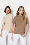 T-Shirt - Beige - Regular fit