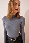 Bluse - Grau - Slim Fit
