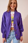 Strickjacke - Lila - Oversized