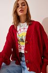 Cardigan - Red - Oversize
