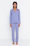 Pyjama - Blau - Unifarben
