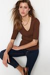 Pullover - Braun - Slim Fit
