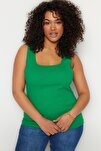 Plus Size Camisole - Green - Fitted