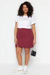 Plus Size Skirt - Burgundy - Mini