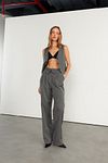 Pants - Gray - Wide leg