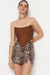 Crop Top - Brown - Plain