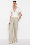 Pants - Beige - Wide leg