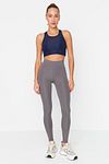 Sport-Leggings - Silber - Hoher Bund