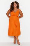 Plus Size Dress - Orange - A-line