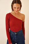 Bluse - Orange - Figurbetont