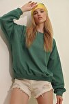 Sweatshirt - Green - Oversize