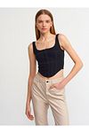 Bluse - Schwarz - Figurbetont