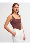 Bluse - Braun - Figurbetont