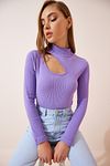 Bluse - Lila - Figurbetont