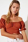 Bluse - Braun - Slim Fit