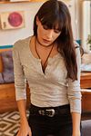 Bluse - Beige - Figurbetont