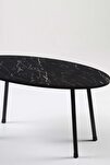 Metal Ayak Oval Orta Sehpa Siyah