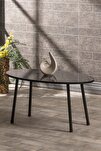 Metal Ayak Oval Orta Sehpa Siyah