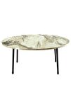 Metal Ayak Oval Orta Sehpa Efes Beyaz