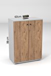 Kapaklı Ayakkabılık Çam Beyaz 86 cm