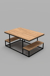 Deluxe Raflı Orta Sehpa Çam 90x60