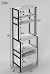 Metal Kahve Köşesi Beyaz 196 cm