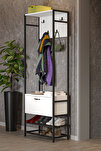 Metal Portmanto Beyaz 180 cm