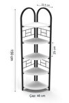 Metal Çiçeklik Kitaplık Beyaz 151 cm