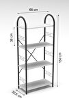 Metal Kitaplık Beyaz 150 cm