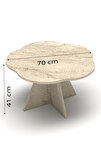 Çiçek Orta Sehpa Bej 70 cm