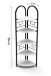 Metal Köşe Kitaplığı Beyaz 150 cm
