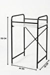 Çamaşır Makinesi Rafı Metal Siyah 66 cm
