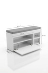Puflu Ayakkabılık Bench Beyaz 90 cm