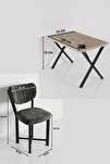 Mutfak Masası 4 Sandalyeli Set 110x70 cm Modern Masa Takımı Cafe Balkon Ofis Masa Elma 9887 Anstrast