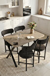 Mutfak Masası 4 Sandalyeli Set 110x70 cm Modern Bahçe Cafe Masa Takımı 4 Kişilik Tedy 9883 Anstrasit