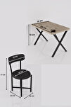 Mutfak Masası 4 Sandalyeli Set 110x70 cm Modern Bahçe Cafe Masa Takımı 4 Kişilik Tedy 9883 Anstrasit