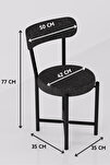 Sandalye 4 Adet Keten Kumaş Metal Ayak Modern Mutfak Sandalyesi Cafe Balkon Ofis Teddy 9809 Antrasit