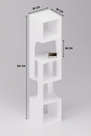 Kitaplık Ahşap Dekoratif Raf 5 Katlı Modern Çok Amaçlı Kitaplık Salon Ofis Kitaplığı 7067 Beyaz