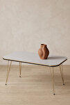 Orta Sehpa Kr Çift Gold Beyaz Tel Ayak